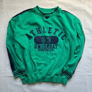 Union Bay Vintage 90s Y2k Preppy Sports Sweatshirt Cotton Green Mens Medium